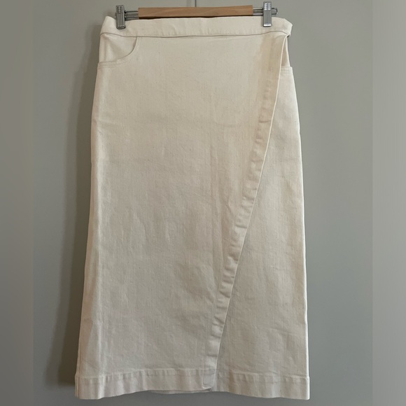 NWT Micaela Greg Natural Denim Wrap Skirt - Picture 10 of 16